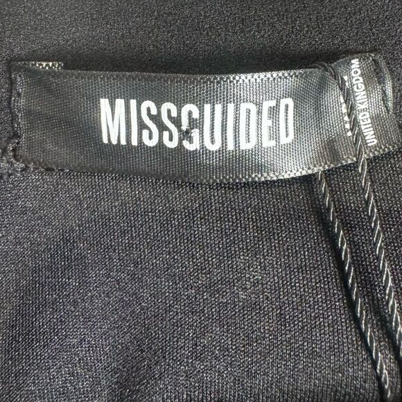 Missguided plus black long sleeve wrap belted midi dress size 18 NWT - Picture 10 of 12